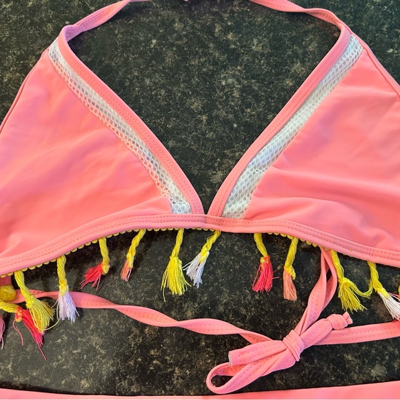 Pink and Yellow Ruffled Bikini Set - Picture 3 of 3